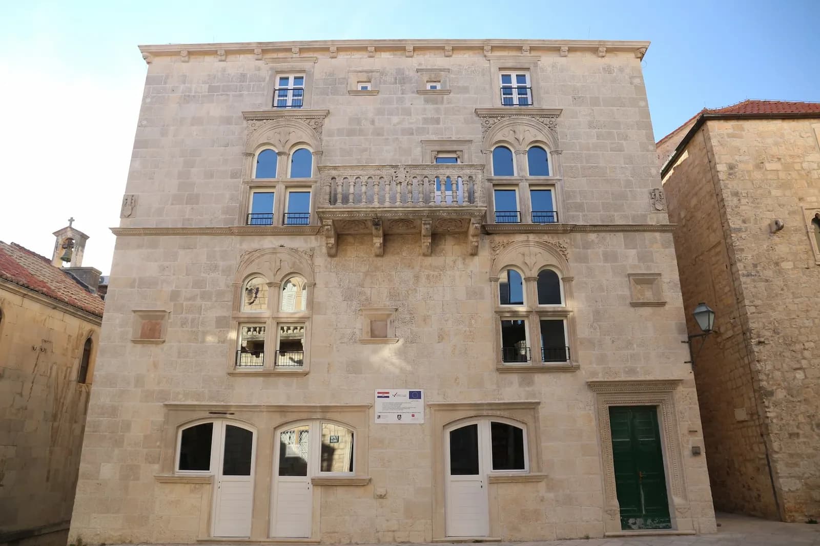 Historic stone buildings in Korčula Old Town on the island of Korčula