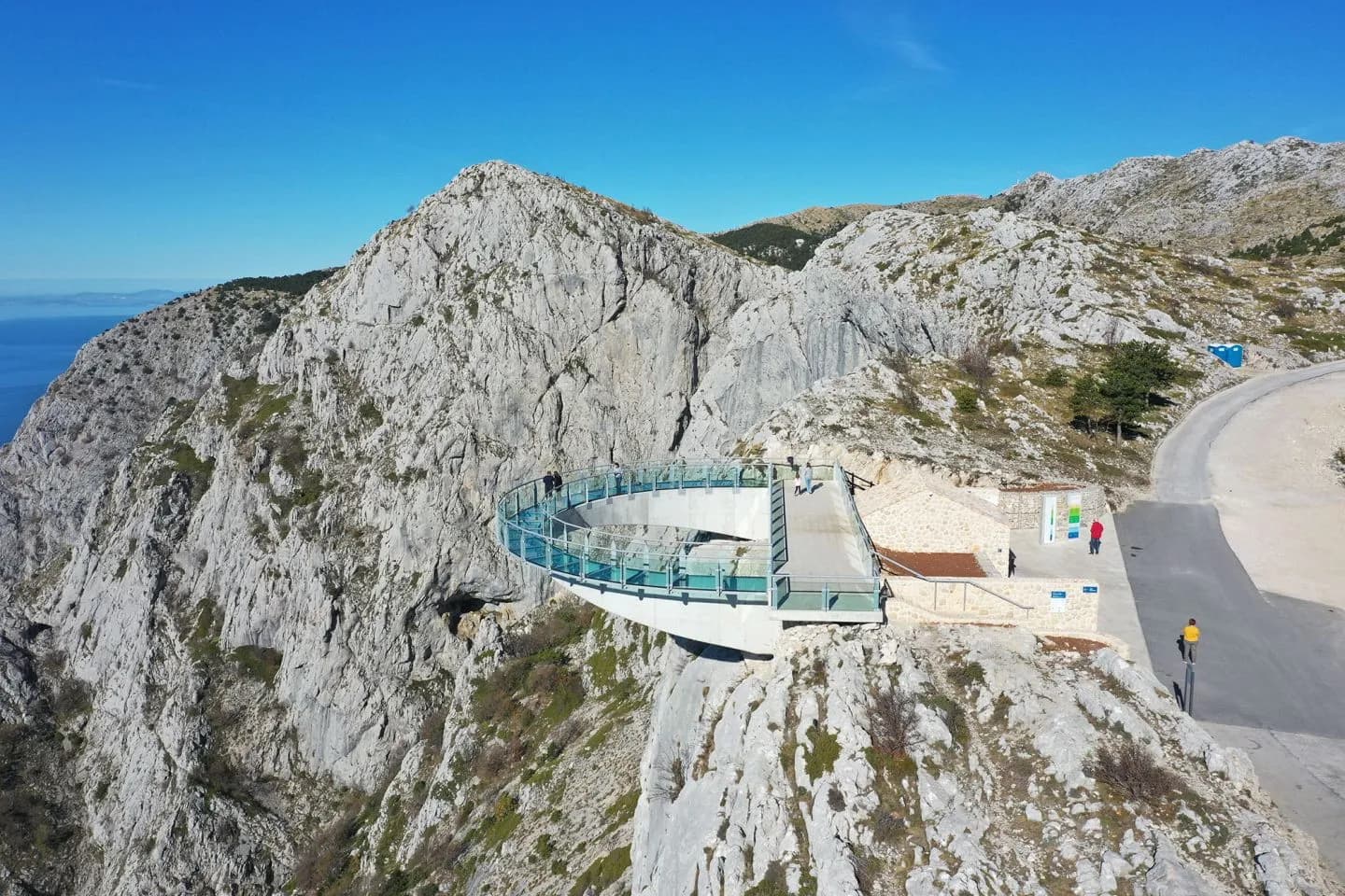 Biokovo Skywalk above Makarska seen from the air for a practical visit-planning guide